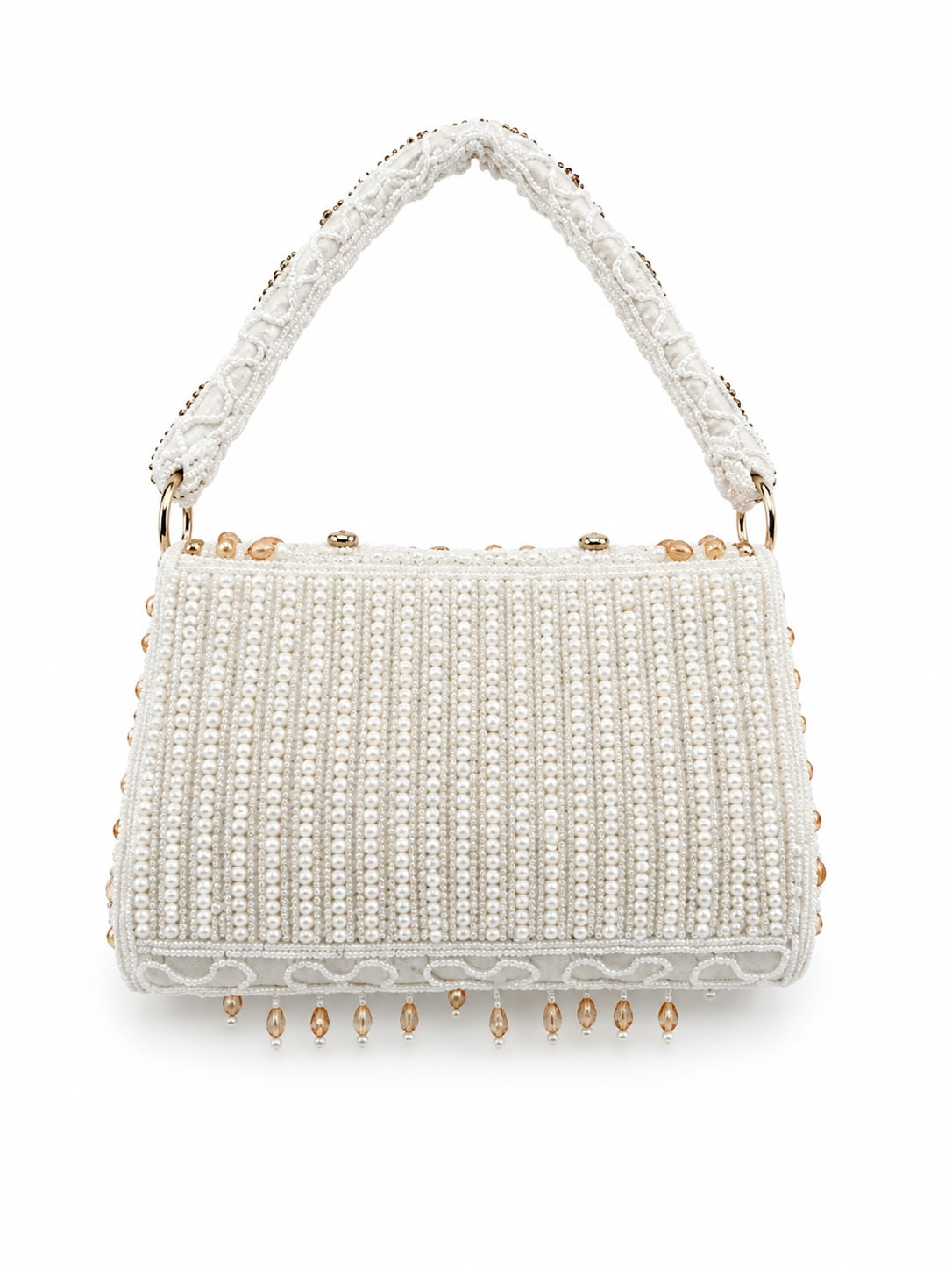Ashtia Mirror & Pearl Embellished Fringe Handbag