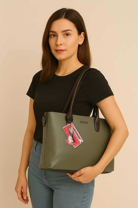 Ocean Olive Green Executive Laptop Tote