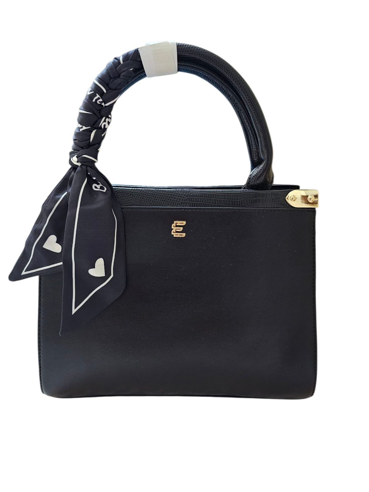 🖤 ASHTIA Ribbon Handle Black Handbag