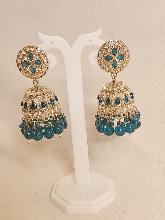 aqua green jhumka