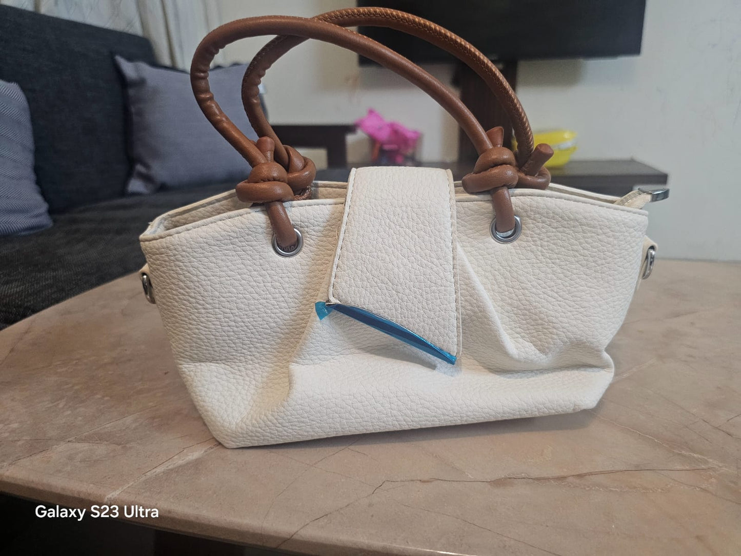 white small tote purse