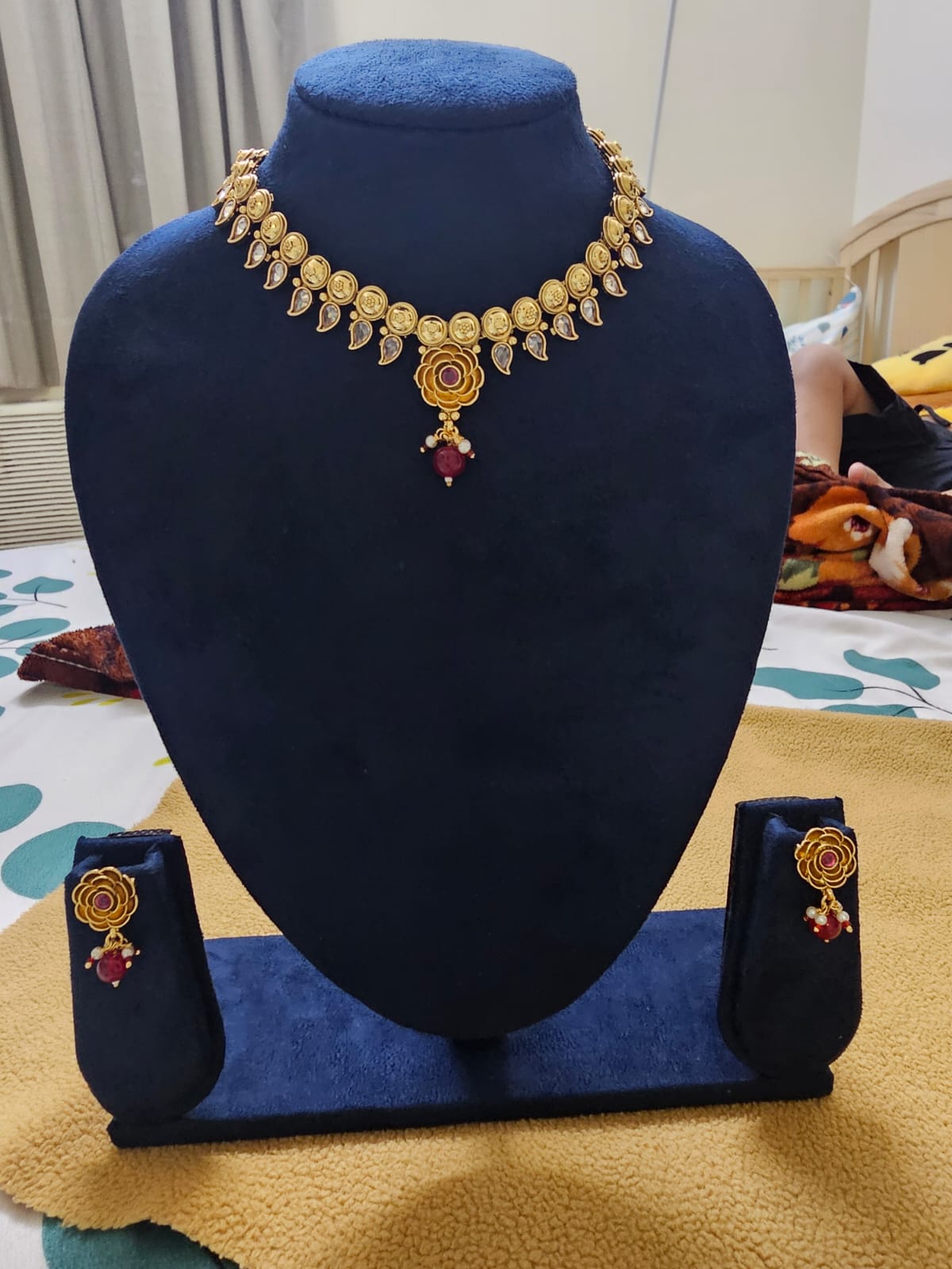 Golden with flower pendent