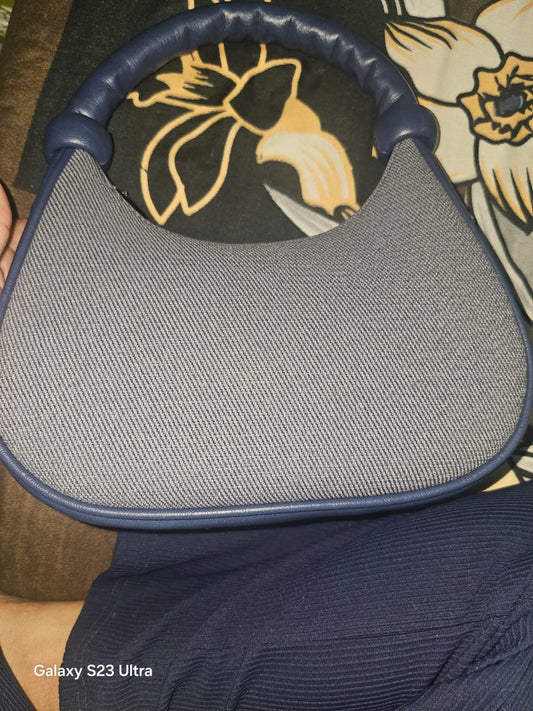 blue hand bag
