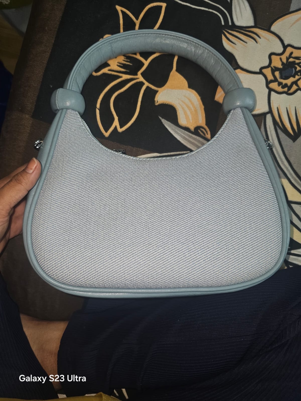 Light blue hand purse