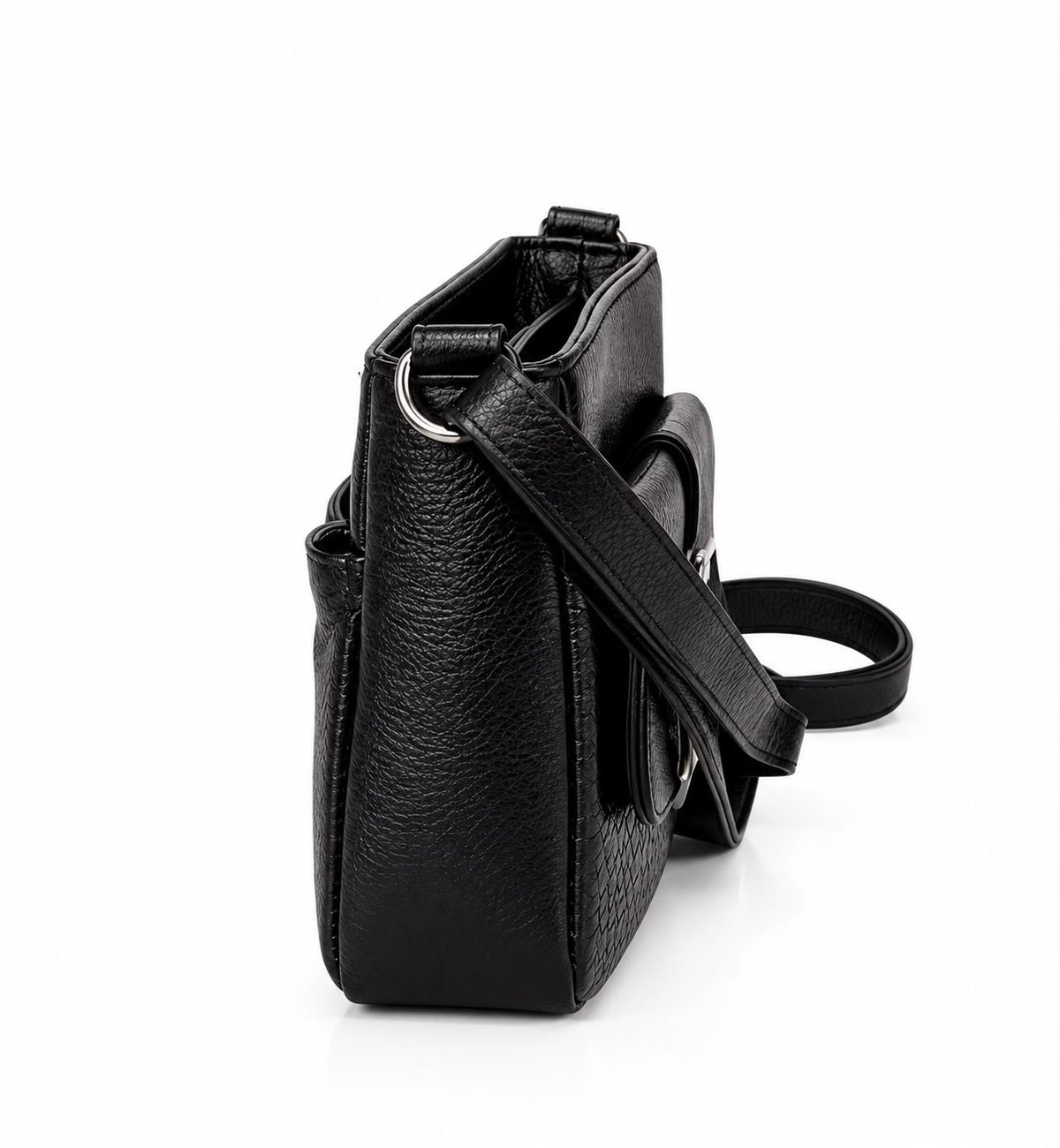 Luxe Brown Woven Crossbody Bag
