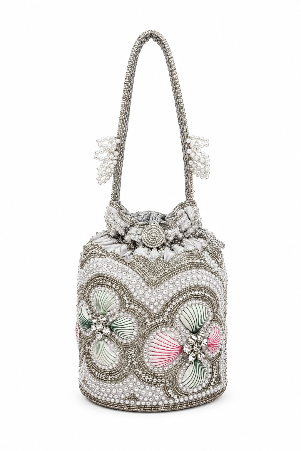 Pearl & Shell Embellished Potli Bag