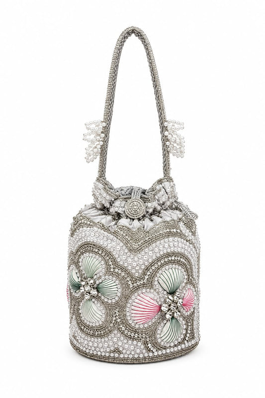 Pearl & Shell Embellished Potli Bag