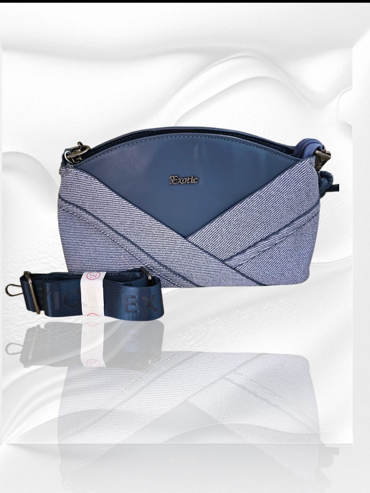 Denim Charm Sling Bag