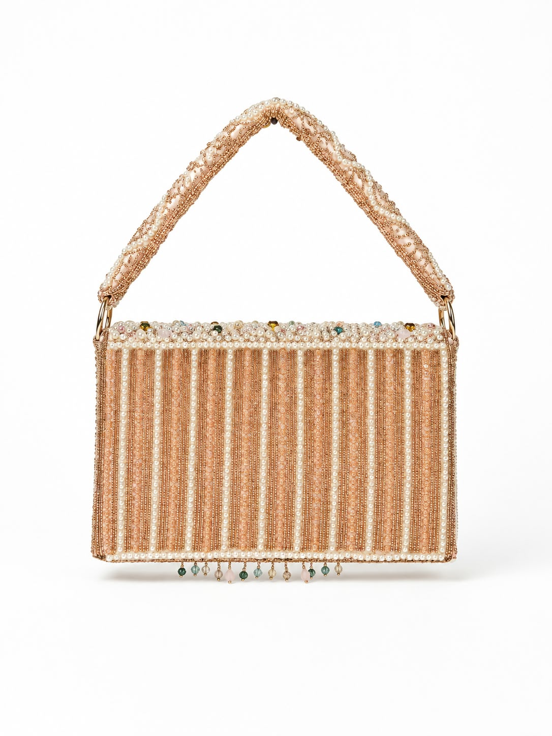 Ashtia Pearl & Crystal Beaded Fringe Handbag