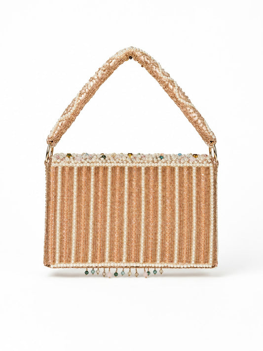 Ashtia Pearl & Crystal Beaded Fringe Handbag