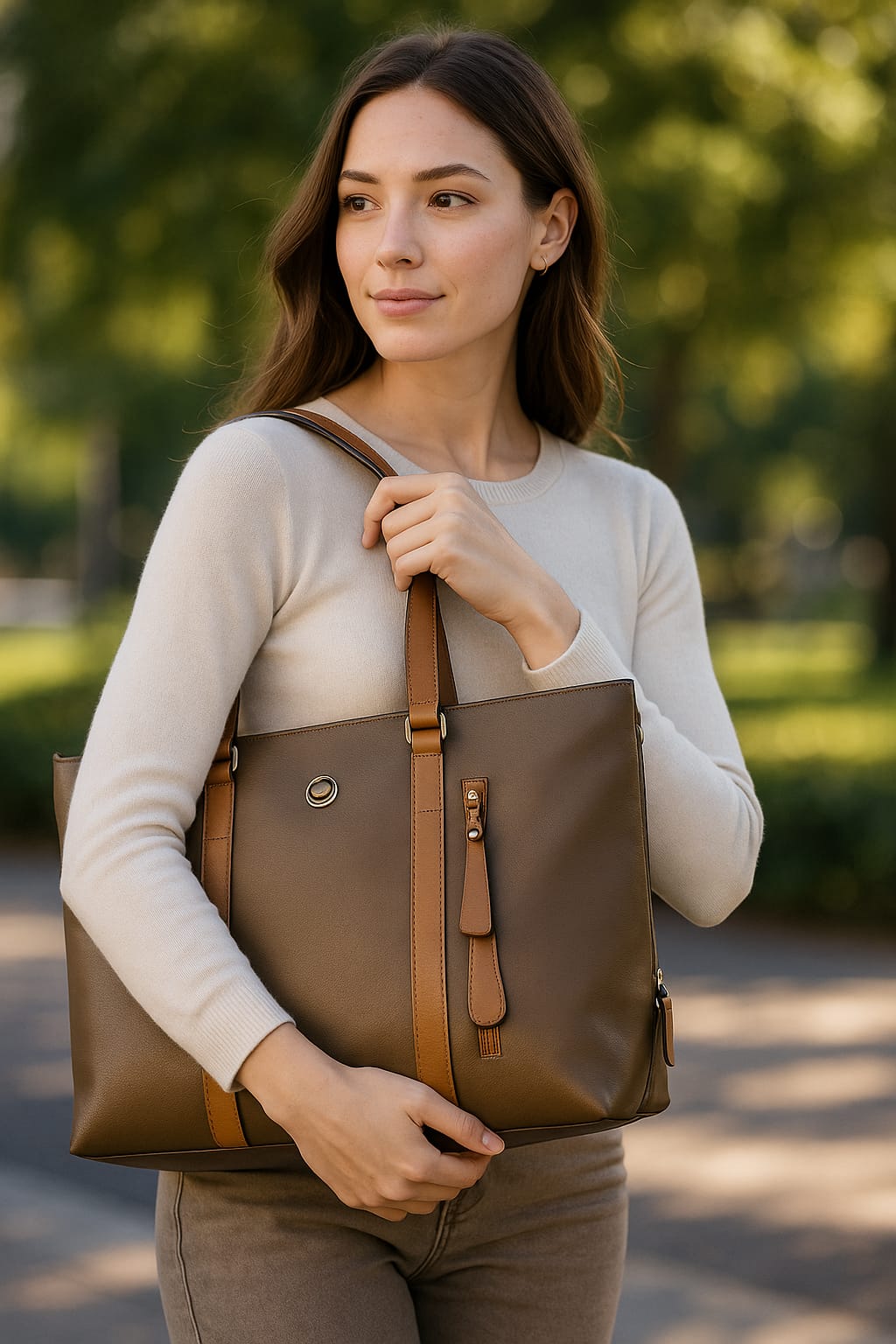 Tan Tote - Style Meets Utility
