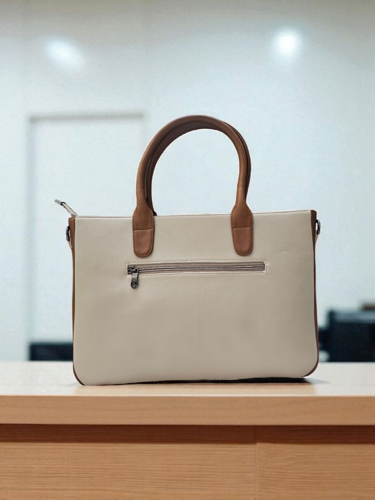Ocean Cream & Tan Executive Laptop Bag