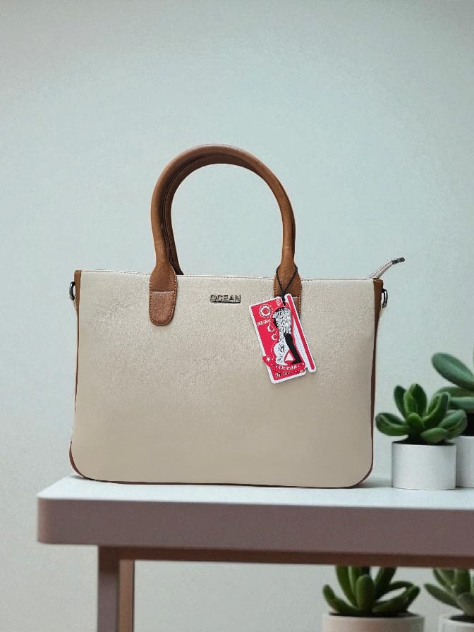 Ocean Cream & Tan Executive Laptop Bag