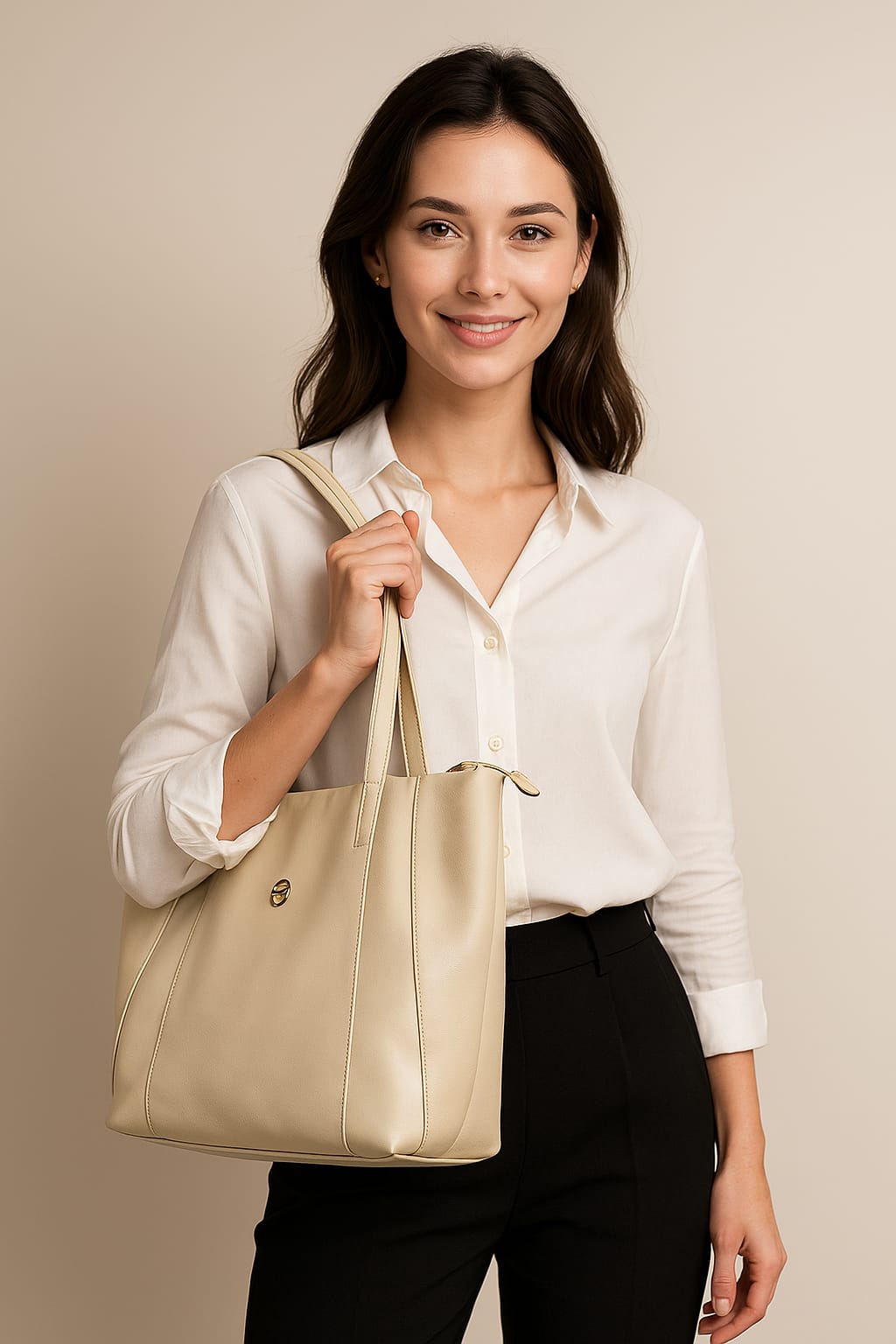 Regal Off-White Tote - Feel like Royalty