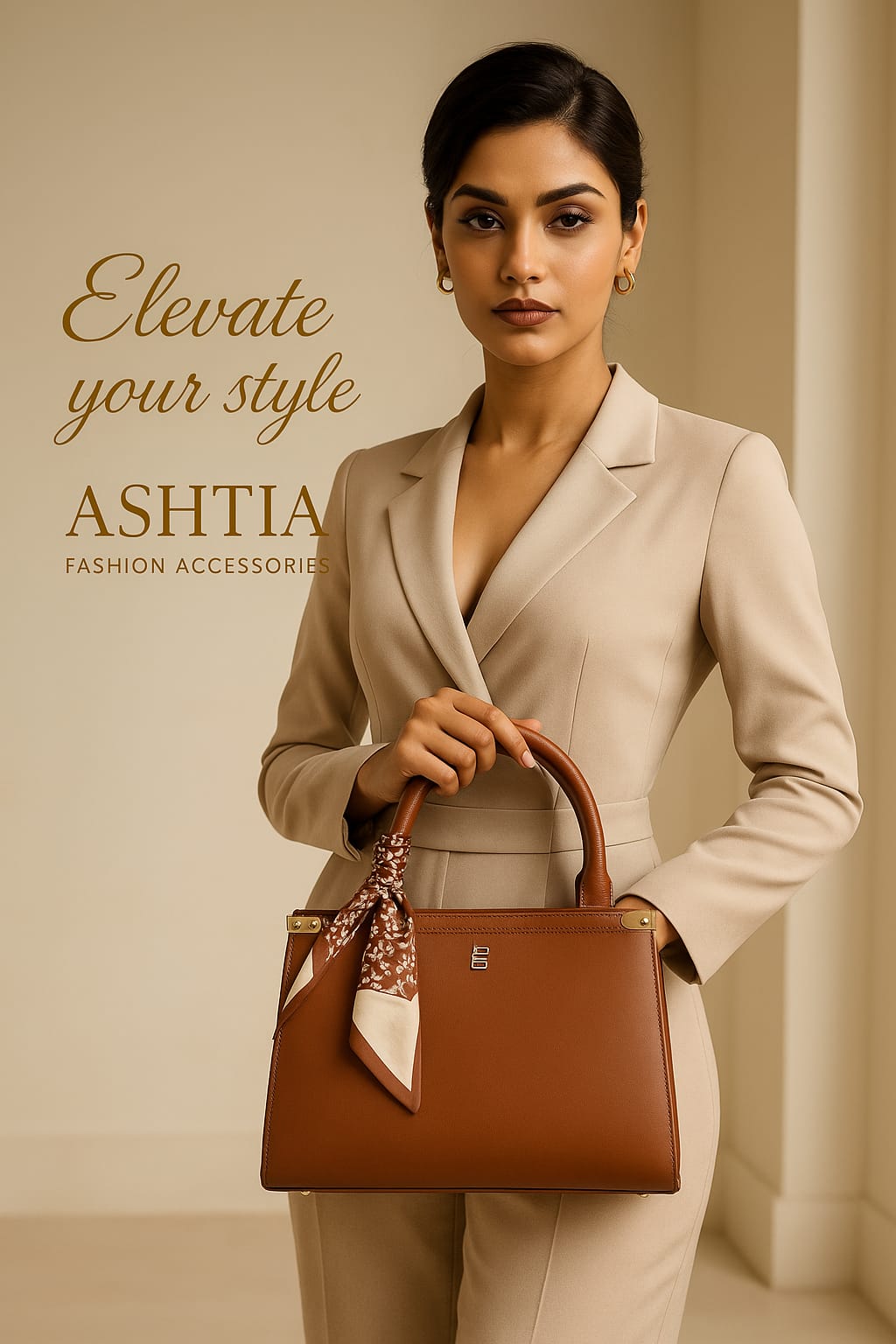 🤎 ASHTIA Signature Ribbon Handle Bag – Elegance with a Twist